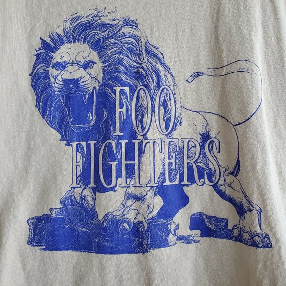 Rare Foo Fighters 2023 Concert Tour Medium Unisex T Shirt Blue Lion - Picture 3 of 9